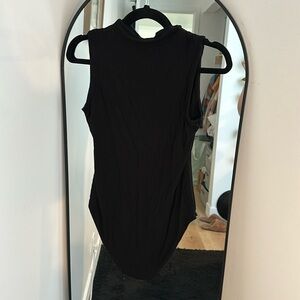 Black mock turtle neck bodysuit
